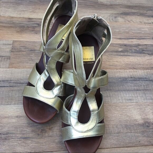 Dolce Vita Gold/Cork Wedges 7 1/2 - Picture 3 of 7